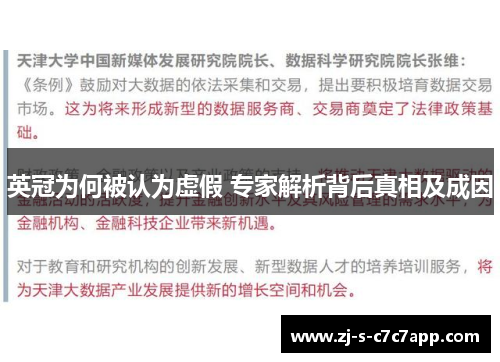英冠为何被认为虚假 专家解析背后真相及成因